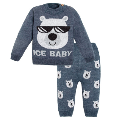Костюм вязаный Ice Baby Крошка Я 6909634 серый 01